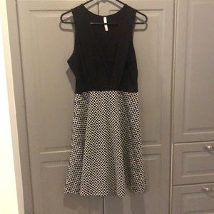 Black and geometric dress